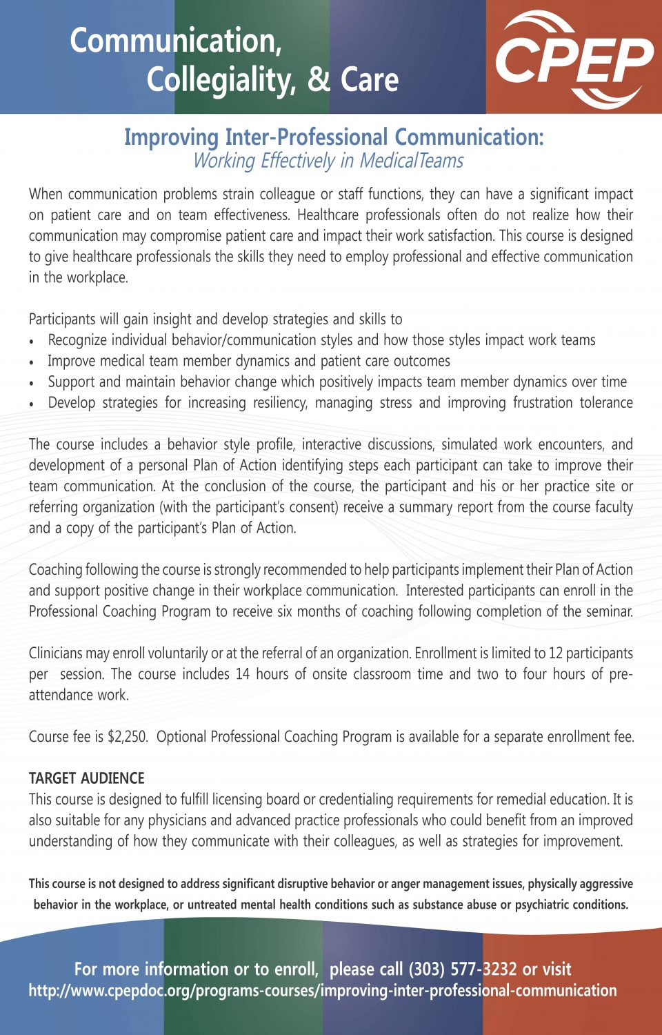 IIPC Improving InterProfessional Comm Flyer 2018 CPEP