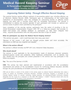 Medical Record Keeping and Longitudinal Followup Program Flyer 2025_Page_1